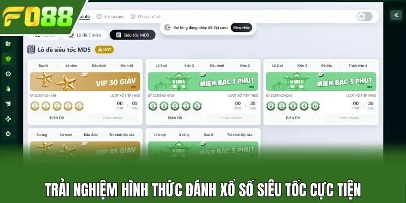 Trải nghiệm hình thức đánh xổ số siêu tốc cực tiện