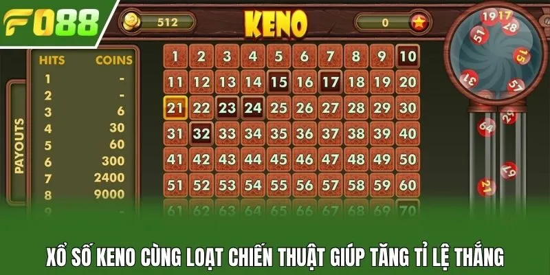 Xổ số keno cùng loạt chiến thuật giúp tăng tỉ lệ thắng